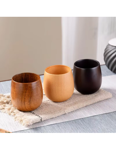 Tazas de madera de abeto Natural