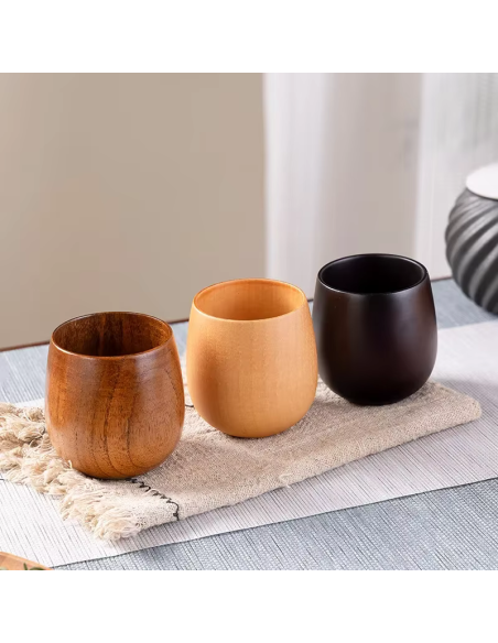 Tazas de madera de abeto Natural